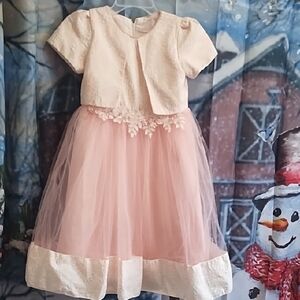 Elegant Pink and Cream Kids Formal Dress